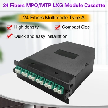 Коробка волоконно-модульных модулей MPO/MTP с 24 Волокнами Высокой плотности, Многомодовая Кассета Преобразования MPO в LC UPC, Полярность A/B, Волоконно-оптический разъем Plug-N-Play