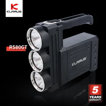 Ультраяркий перезаряжаемый портативный фонарик/прожектор Klarus RS80GT 10000 лм с батареей 18650 для кемпинга, поиска