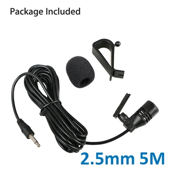 Автомобильный аудиомикрофон 2,5 мм Разъем 5 м Кабель Микрофон Стерео Проводной Внешний микрофон Для авто Автомагнитолы GPS Аудио DVD