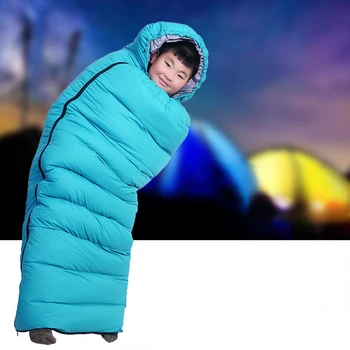 Детский теплый спальный мешок для взрослых в стиле мумии с наполнителем из белого гусиного пуха, подходящий для зимнего теплого кемпинга и путешествий различной толщины