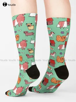 Я хочу носки для собак, носки для коров, Персонализированный подарок с цифровой печатью 360 °, Harajuku, Унисекс, носки для взрослых, подростков, молодежи, красочные ретро