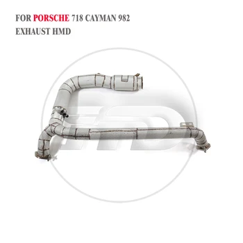 Выпускная система HMD Высокопроизводительный водосточный патрубок для Porsche 718 Cayman Boxster 982 2.0T с полной тепловой защитой