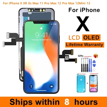 Для iPhone X XR Xs Max 11 Pro Max 12 Pro Max Mini ЖК/OLED Дисплей 3D Сенсорный Жидкий Retina HD дисплей В Сборе Замена