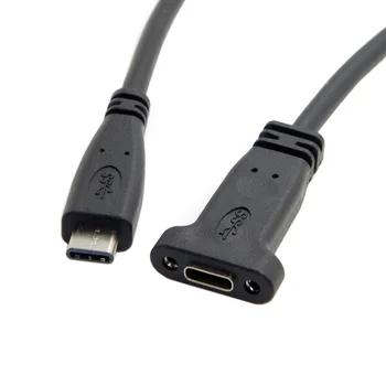 USB3.1 10 Гбит/с Type-C Кабель-удлинитель для передачи данных между мужчинами и женщинами с отверстием для винта для крепления на панели для настольного компьютера PC Адаптер материнской платы