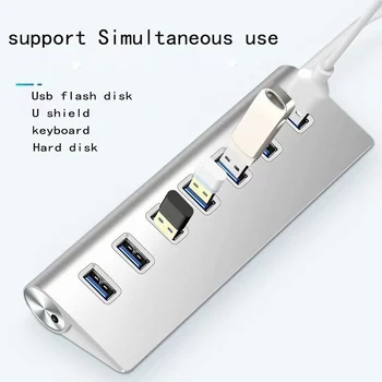 оптовая Продажа Высокоскоростной USB-концентратор 4/7 Порта USB 2.0 Порта Портативный OTG Алюминиевый USB-Разветвитель Кабель для iMac Macbook Air Ноутбук ПК Стол