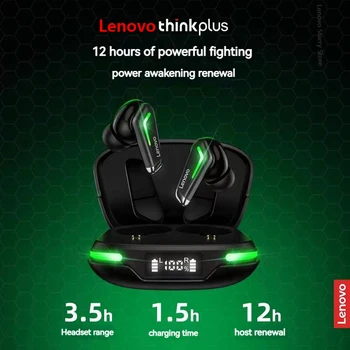 Наушники Lenovo GM3 с цифровым дисплеем, беспроводные наушники Bluetooth TWS, гарнитура с низкой задержкой, наушники для геймеров с шумоподавлением