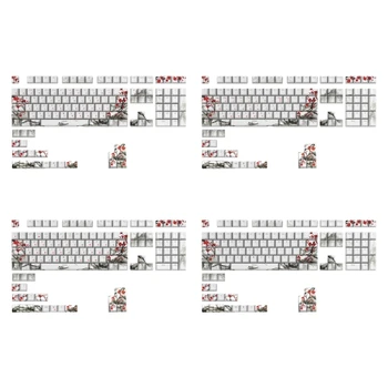 129 Клавиш PBT Keycap DYESUB CherryPersonalized Plum Blossom Русско-Корейские Японские Колпачки Для Механических Клавиатур
