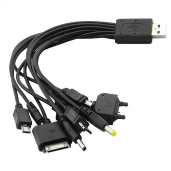 USB-кабель для зарядки с несколькими головками Десять в одном Мобильный Телефон 10 В 1 Кабель Для зарядки с несколькими головками 0,23 метра