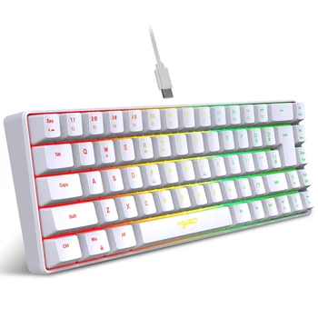 Игровая клавиатура с 68 Клавишами USB Проводная Портативная Клавиатура с подсветкой 20 RGB для ноутбуков с Windows