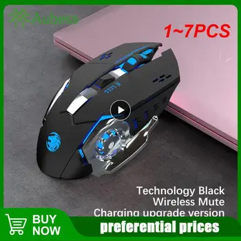 1-7 шт. Перезаряжаемая беспроводная мышь, игровая компьютерная бесшумная мышь, USB механическая мышь для киберспорта с подсветкой, мышь для ПК, геймера, для