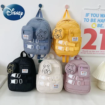 Рюкзак Disney с Винни-Пухом для девочки, Новая милая Мультяшная сумка, модная детская сумка на плечо, большая емкость, высокое качество